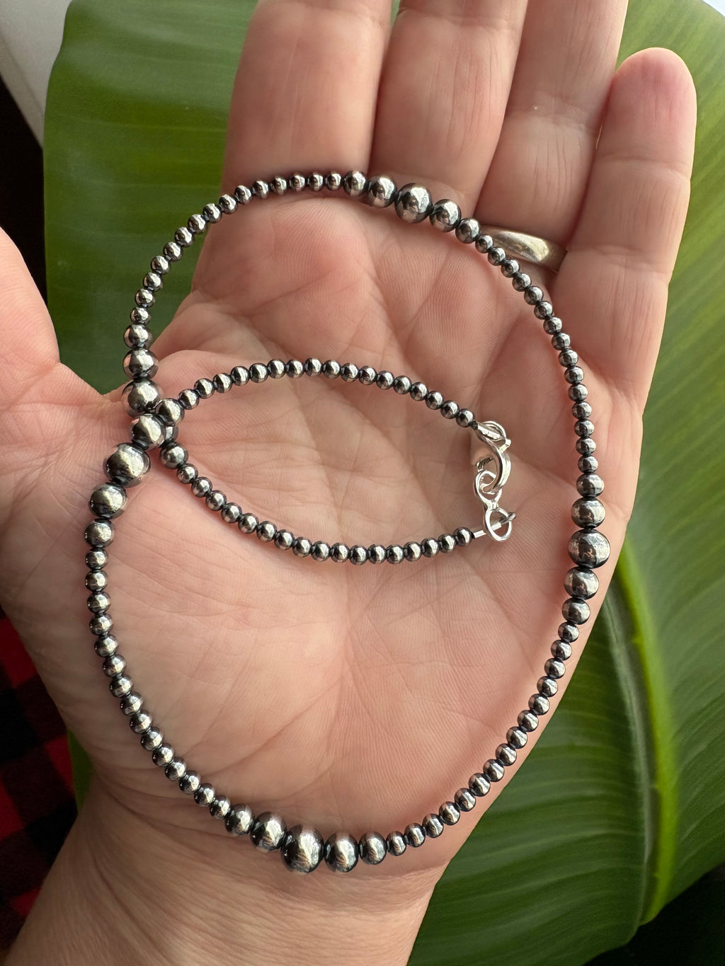 Navajo Style Graduated Pearl Necklace