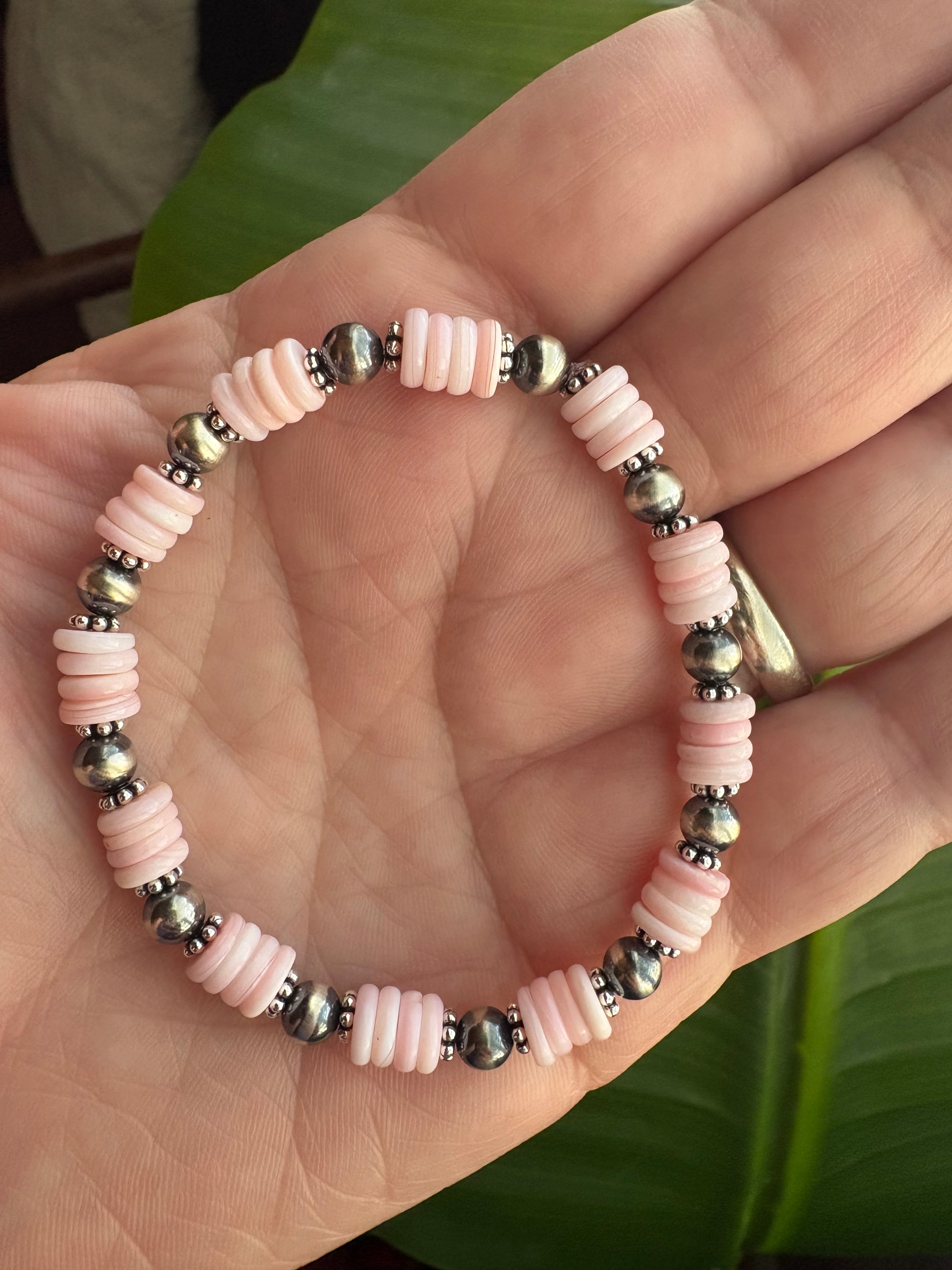 Pink Conch Heishi Prissy Bracelet