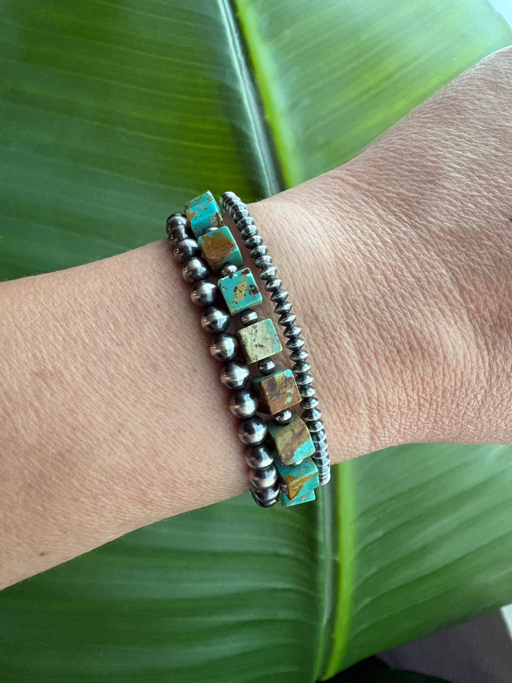 Kingman Cube & Pearl Bracelet