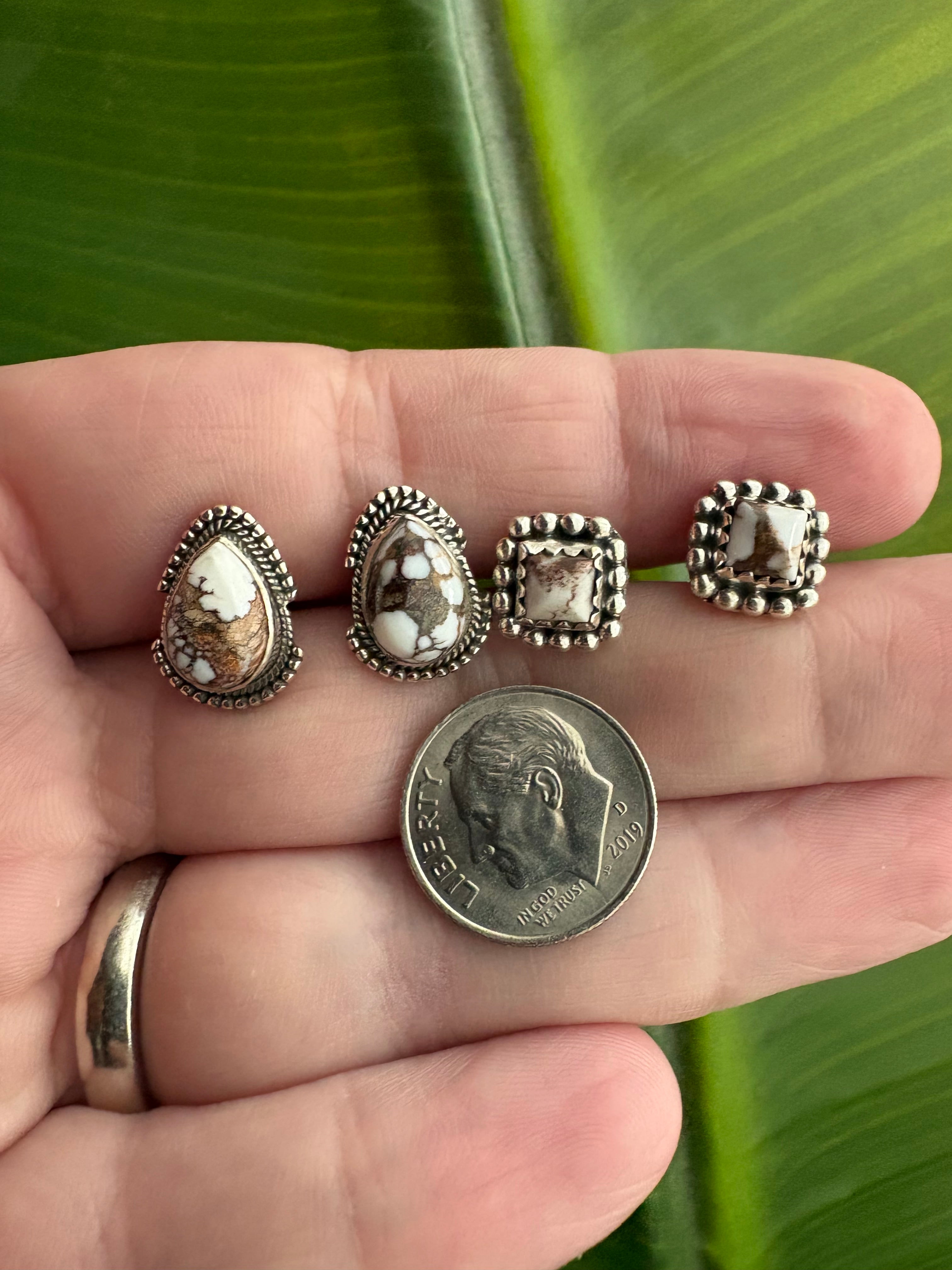 Wild Horse Teardrop Stud Earrings