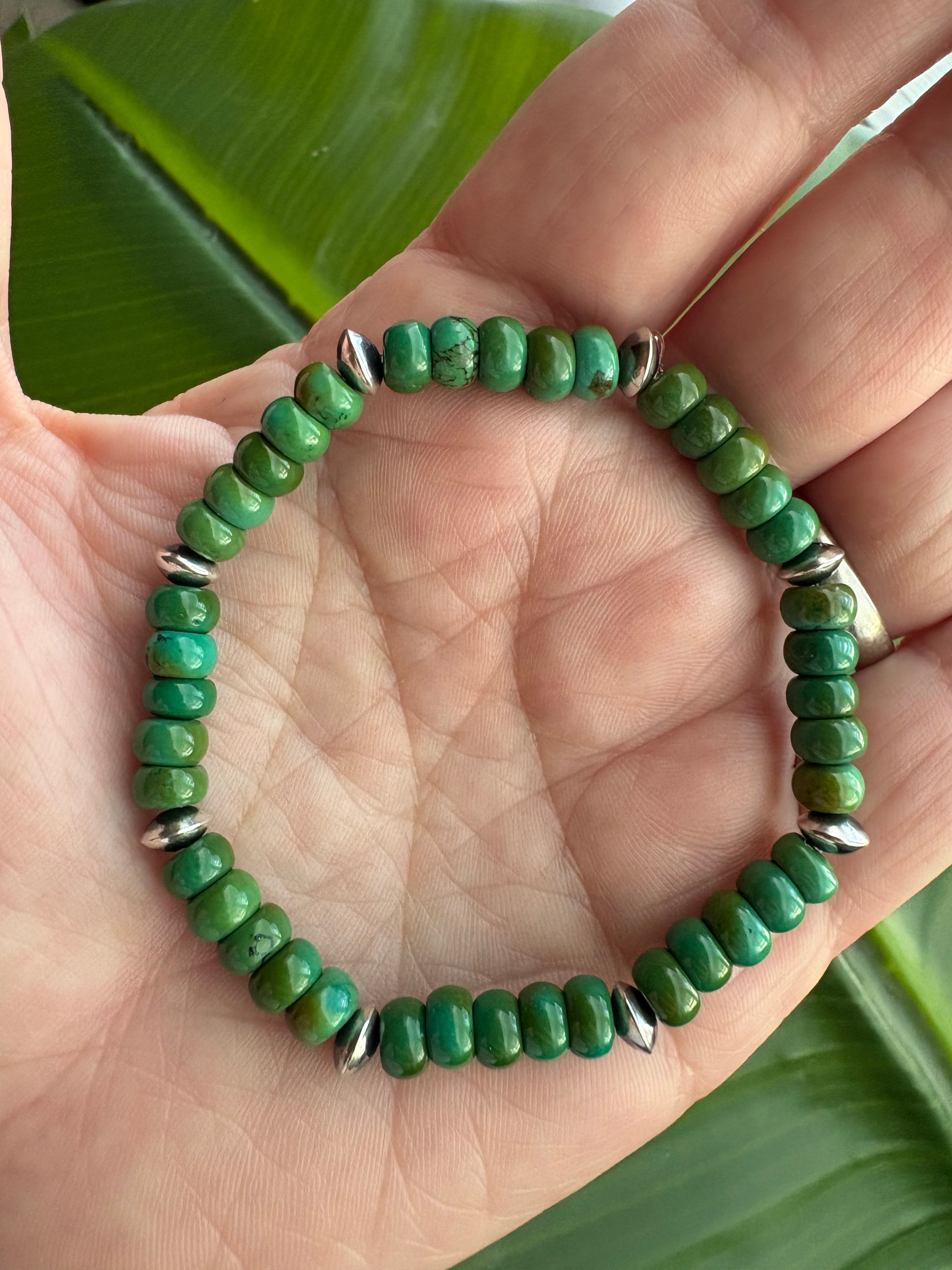 Green Turquoise & Saucer Bracelet