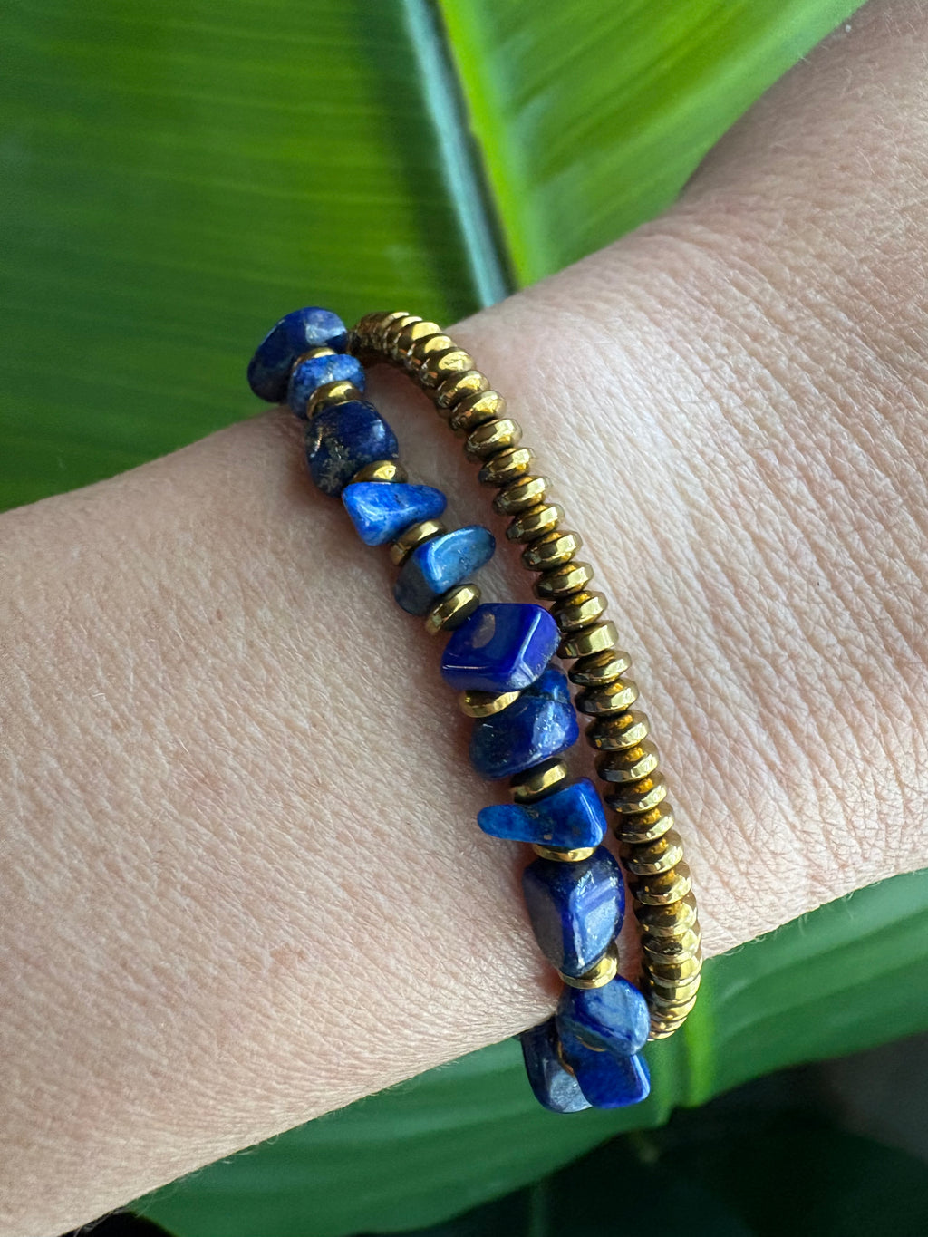 Blue Lapis Chip & Golden Disc