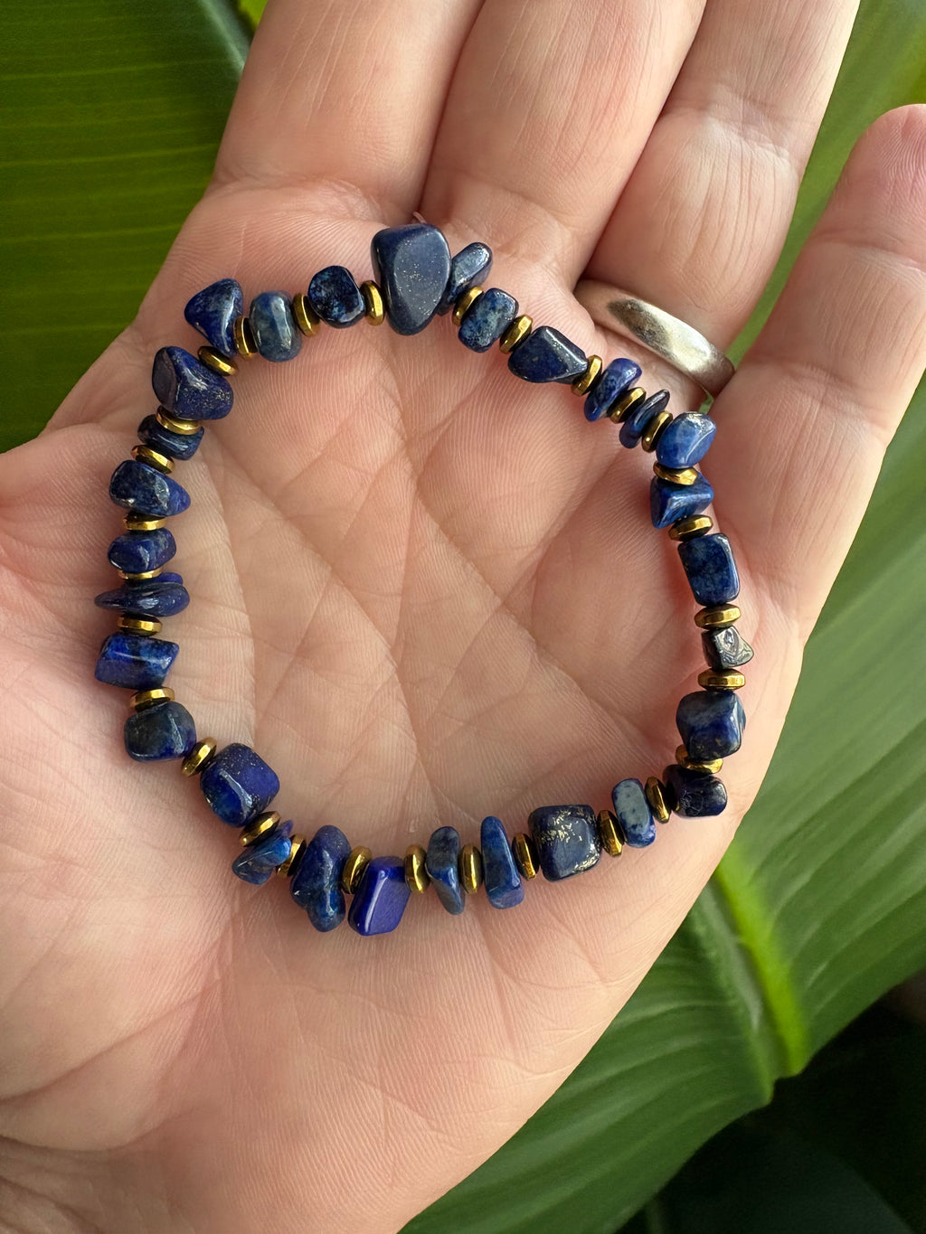Blue Lapis Chip & Golden Disc
