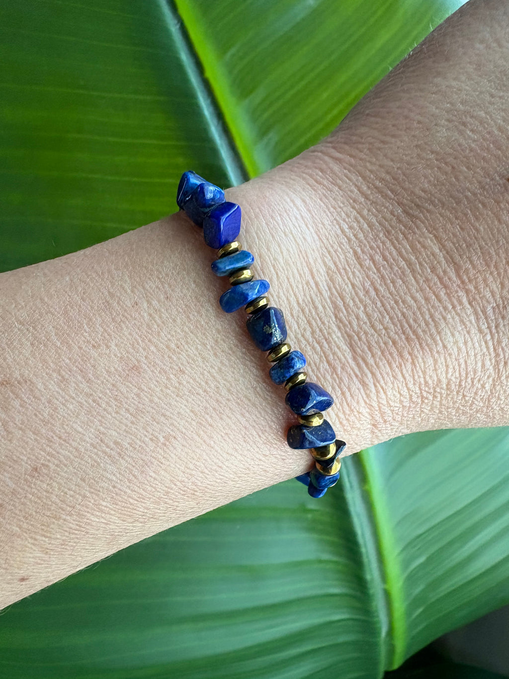 Blue Lapis Chip & Golden Disc