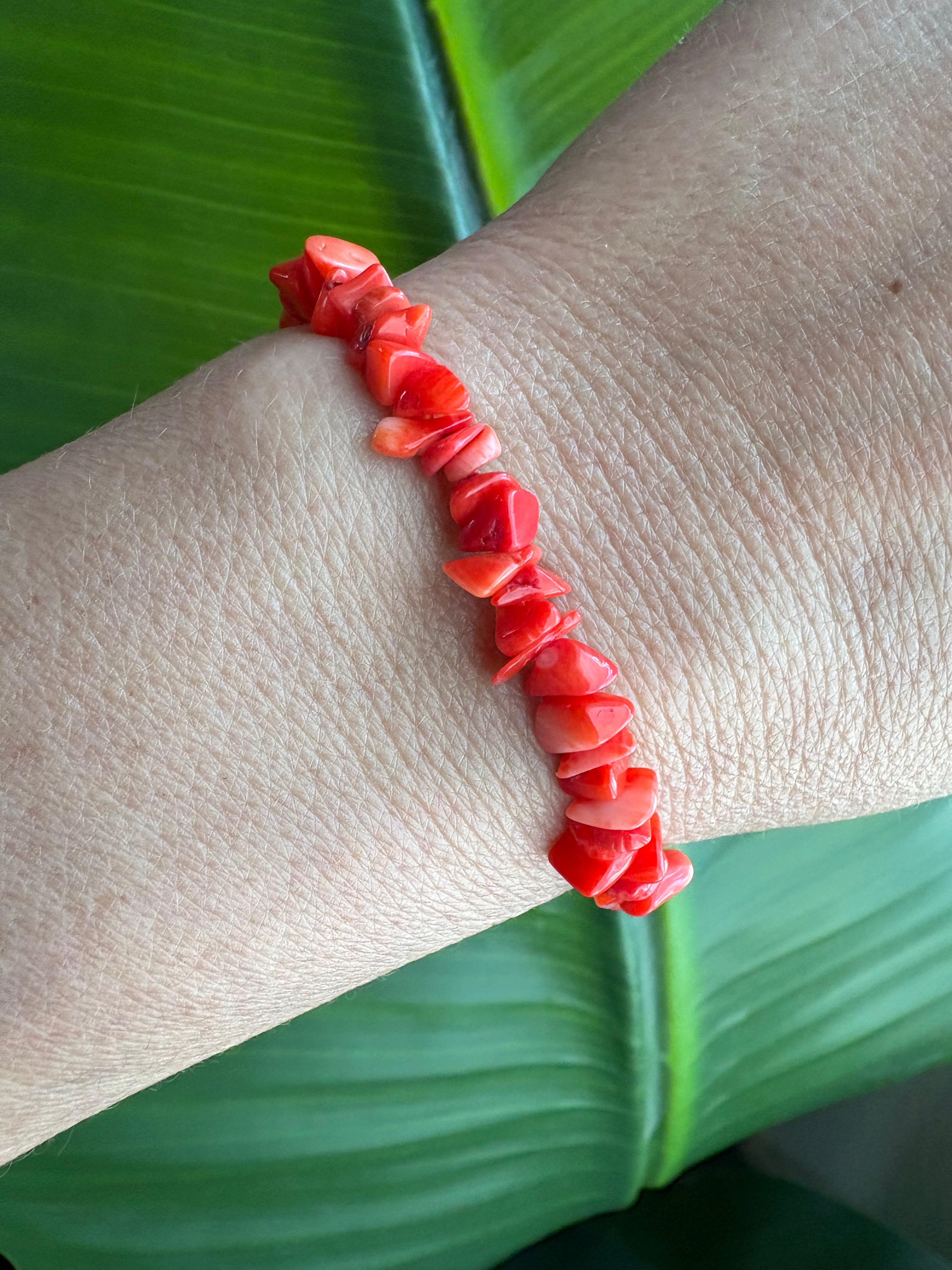 Orange Bamboo Coral Chippy Bracelet