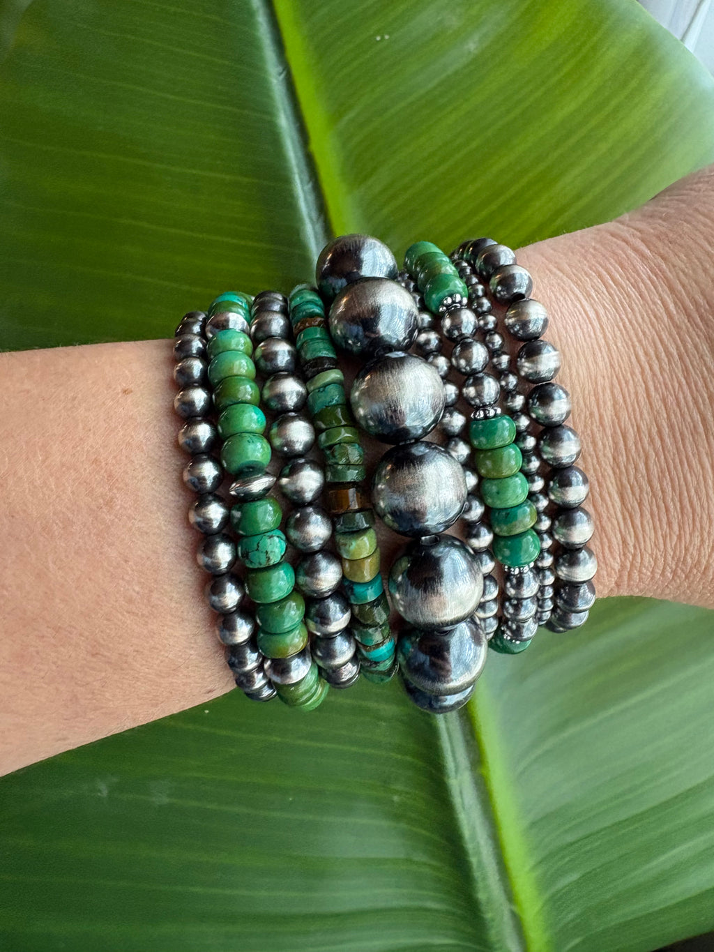 Green Turquoise & Saucer Bracelet