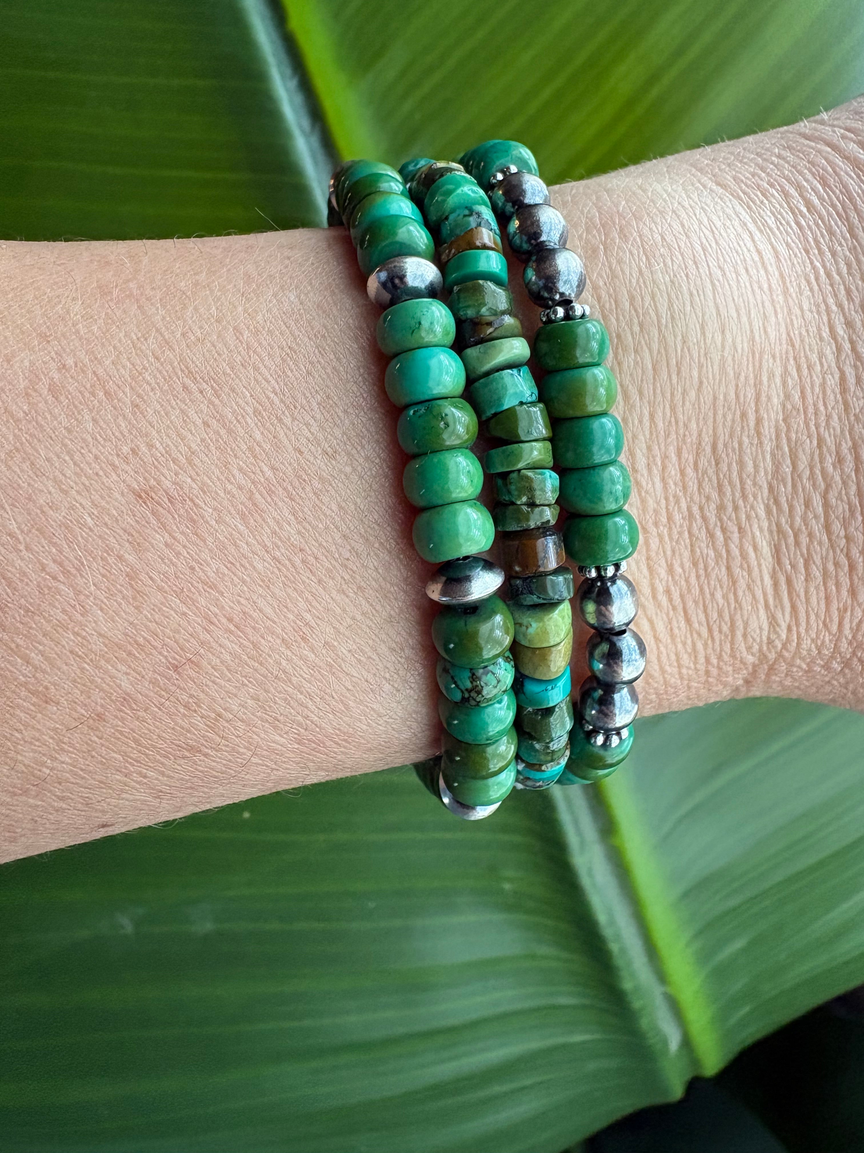 Green Turquoise Heishi Bracelet