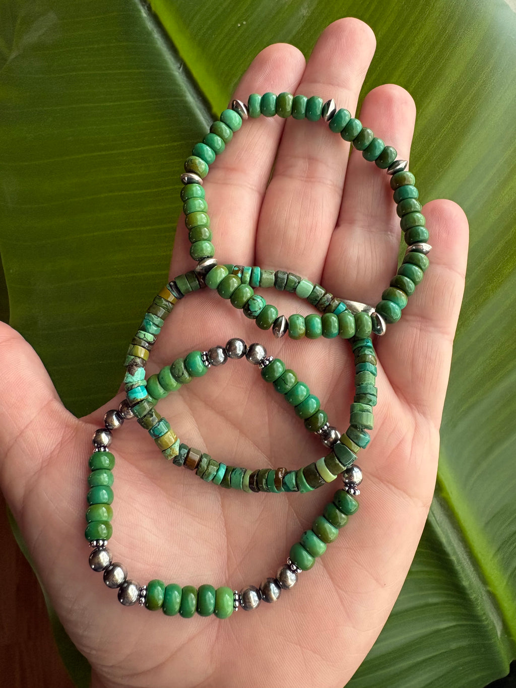 Green Turquoise & Saucer Bracelet