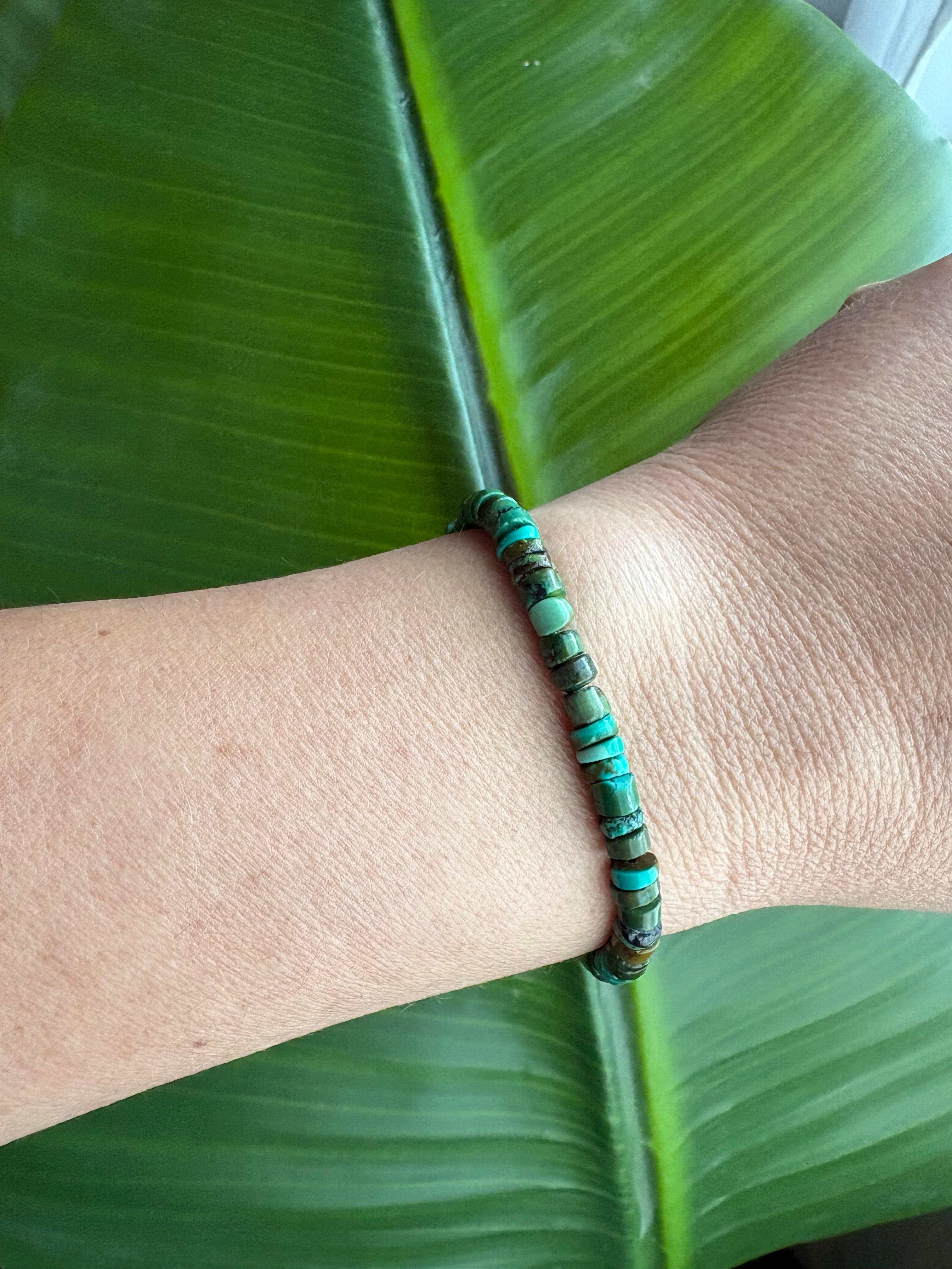 Green Turquoise Heishi Bracelet
