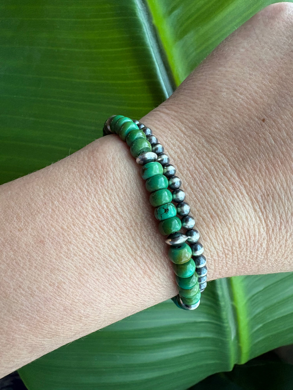 Green Turquoise & Saucer Bracelet
