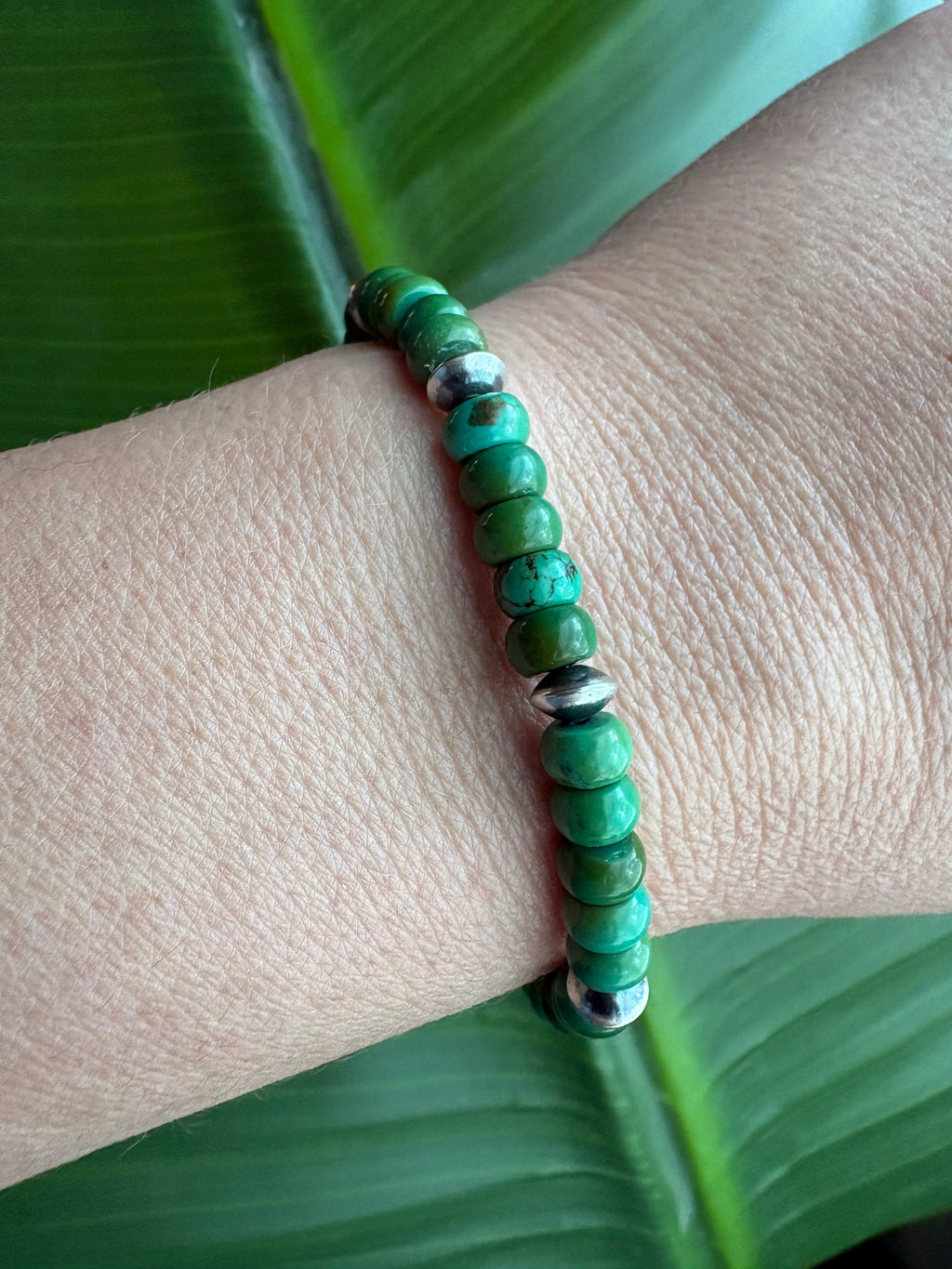 Green Turquoise & Saucer Bracelet