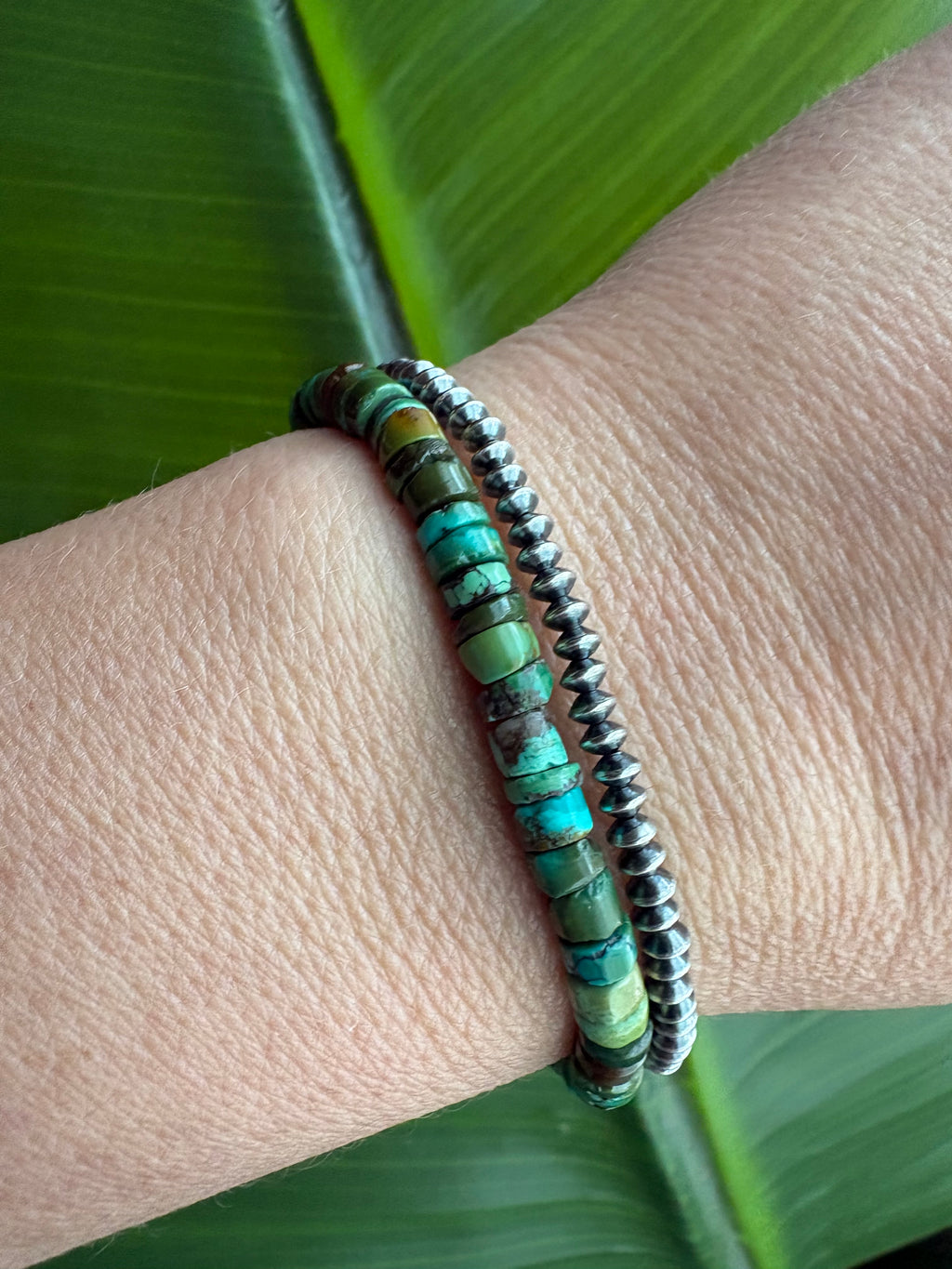 Green Turquoise Heishi Bracelet