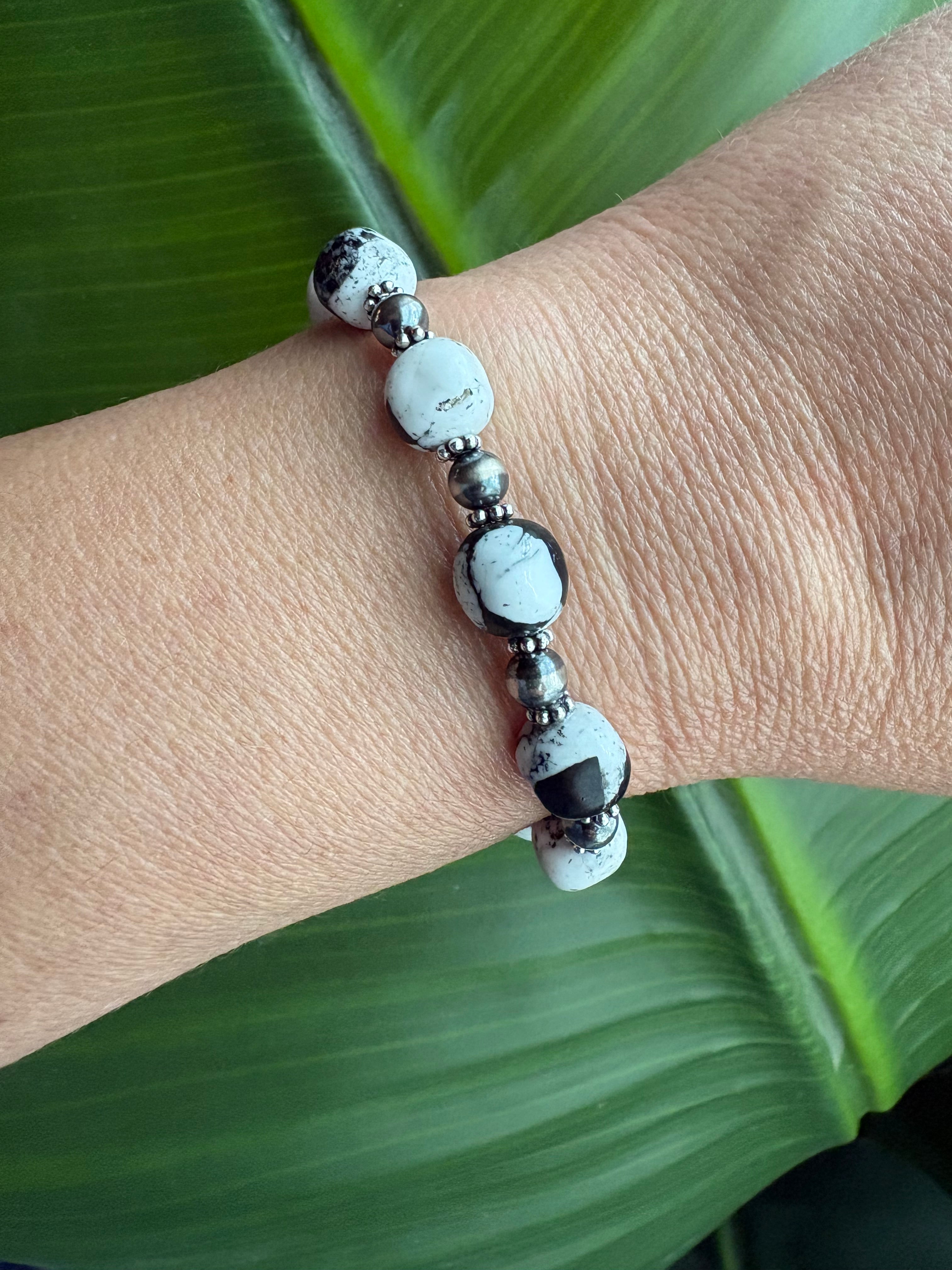White Buffalo Round Prissy Bracelet
