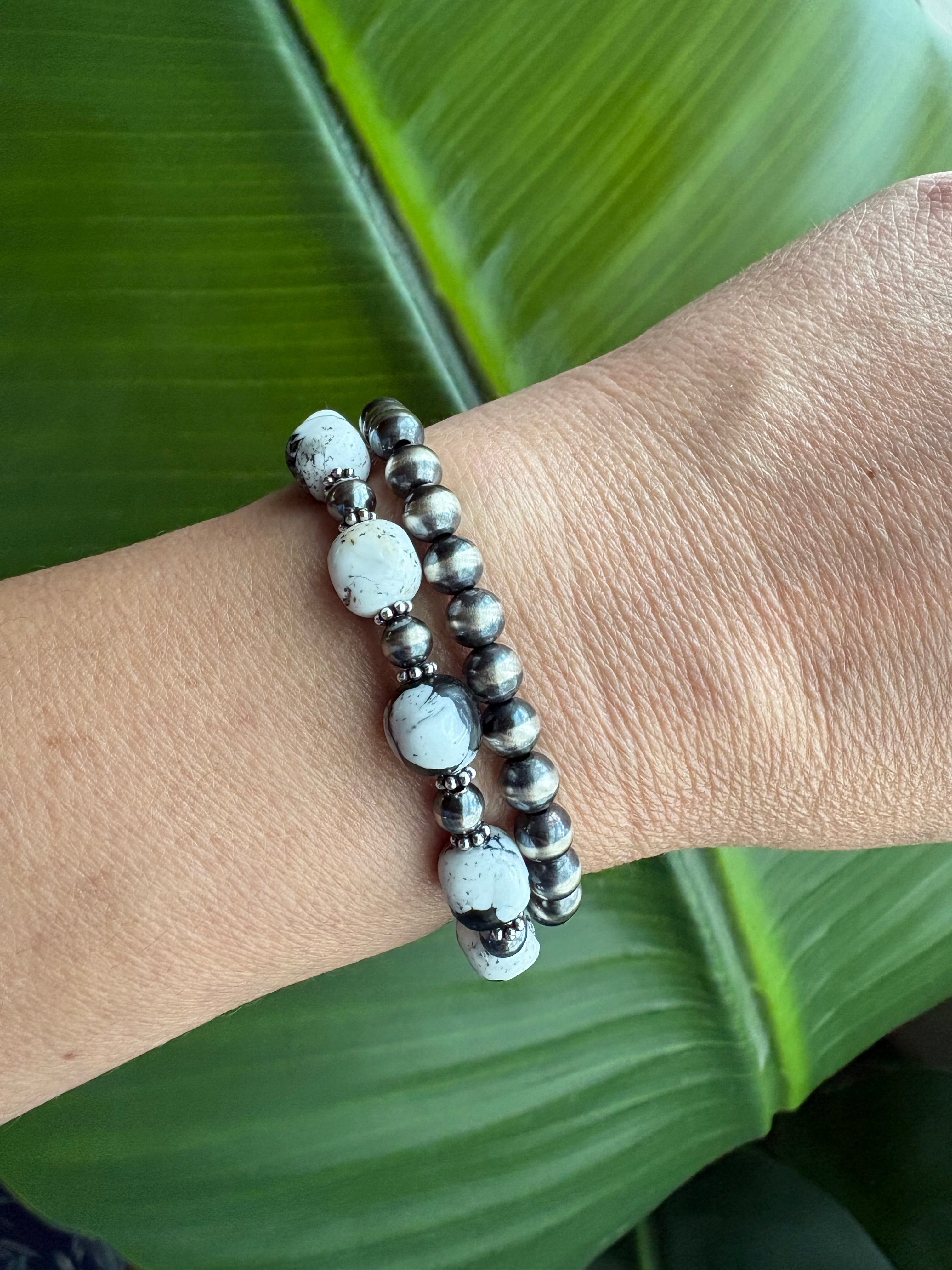 White Buffalo Round Prissy Bracelet