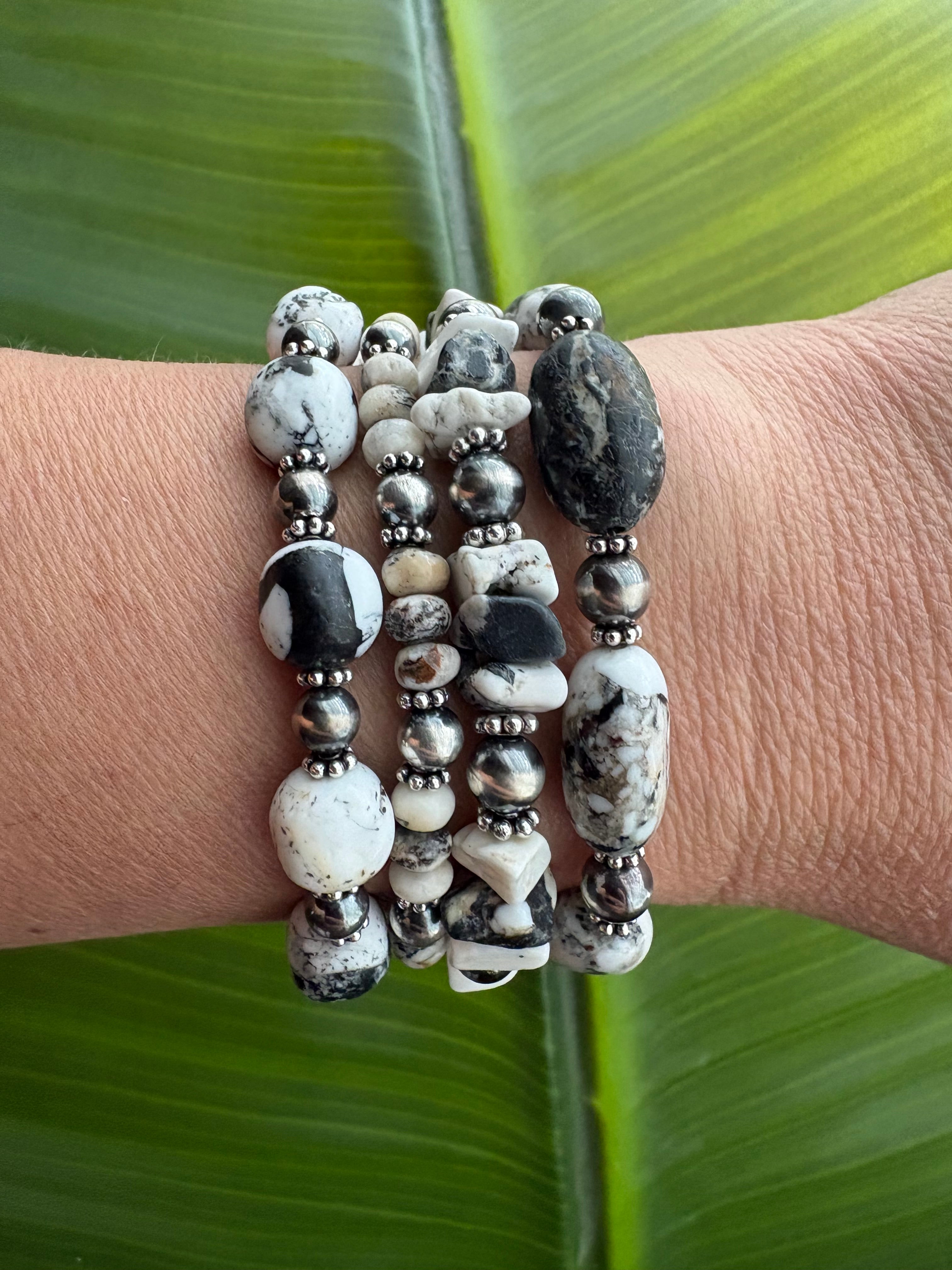 White Buffalo Rondelle Prissy Bracelet