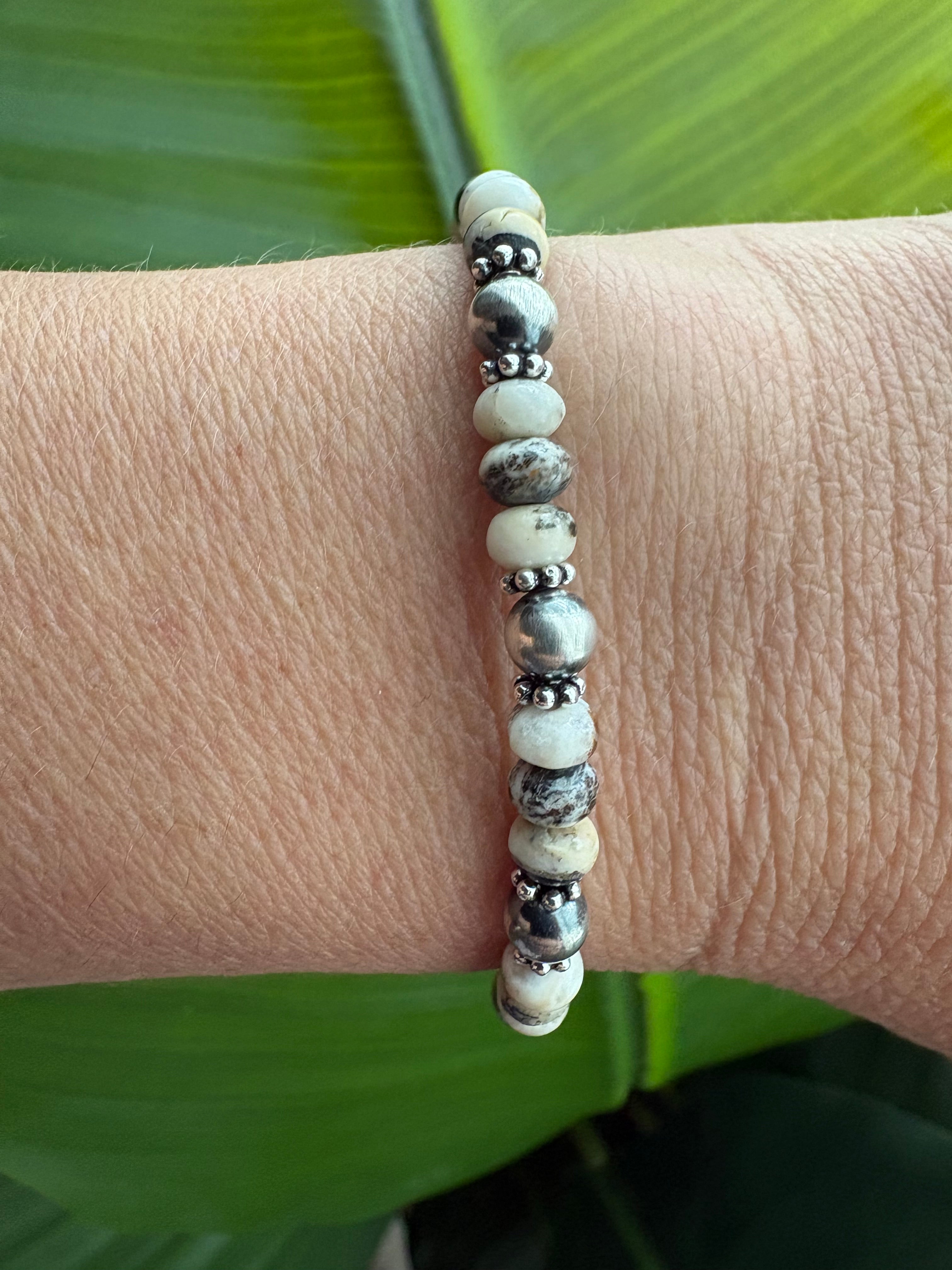 White Buffalo Rondelle Prissy Bracelet