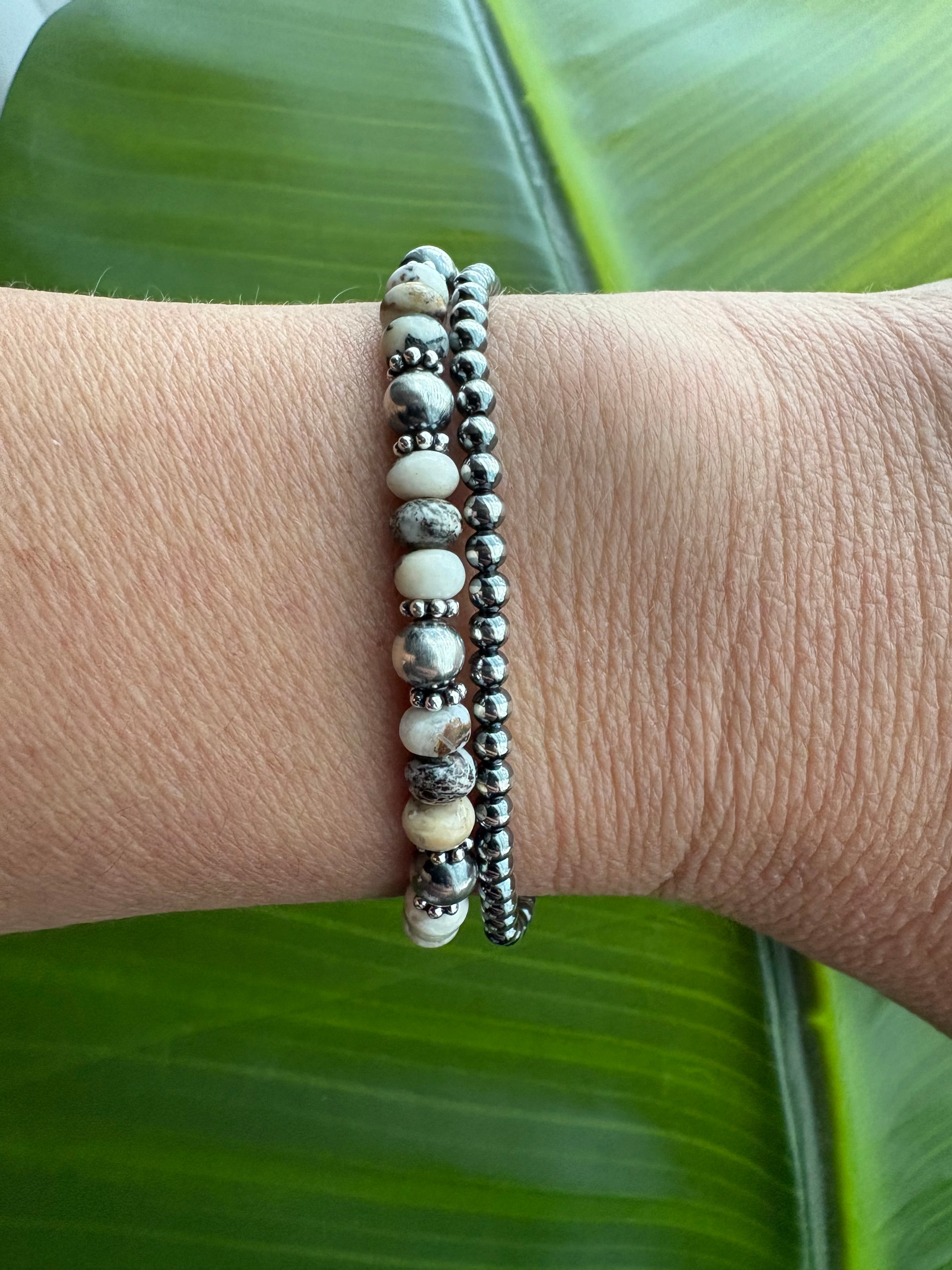 White Buffalo Rondelle Prissy Bracelet