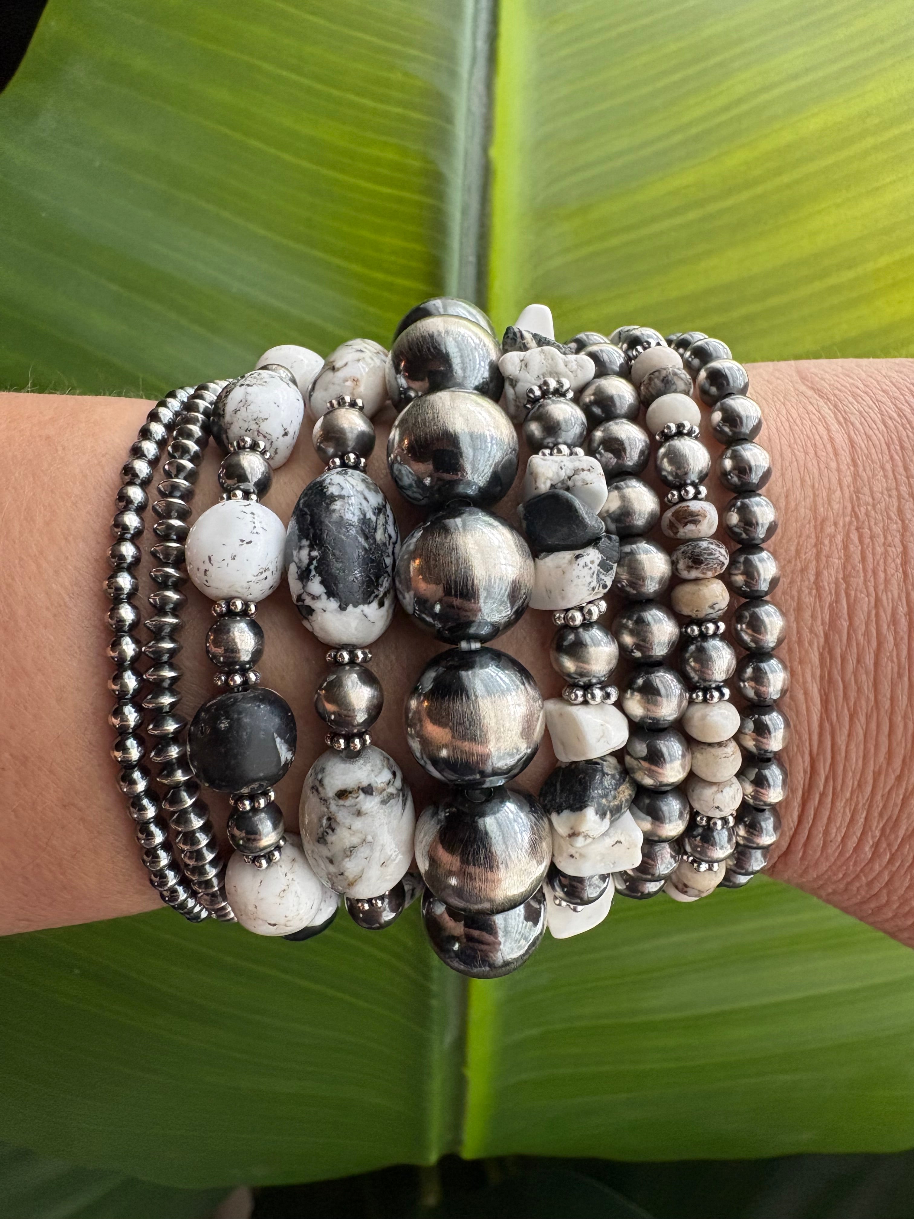 White Buffalo Rondelle Prissy Bracelet