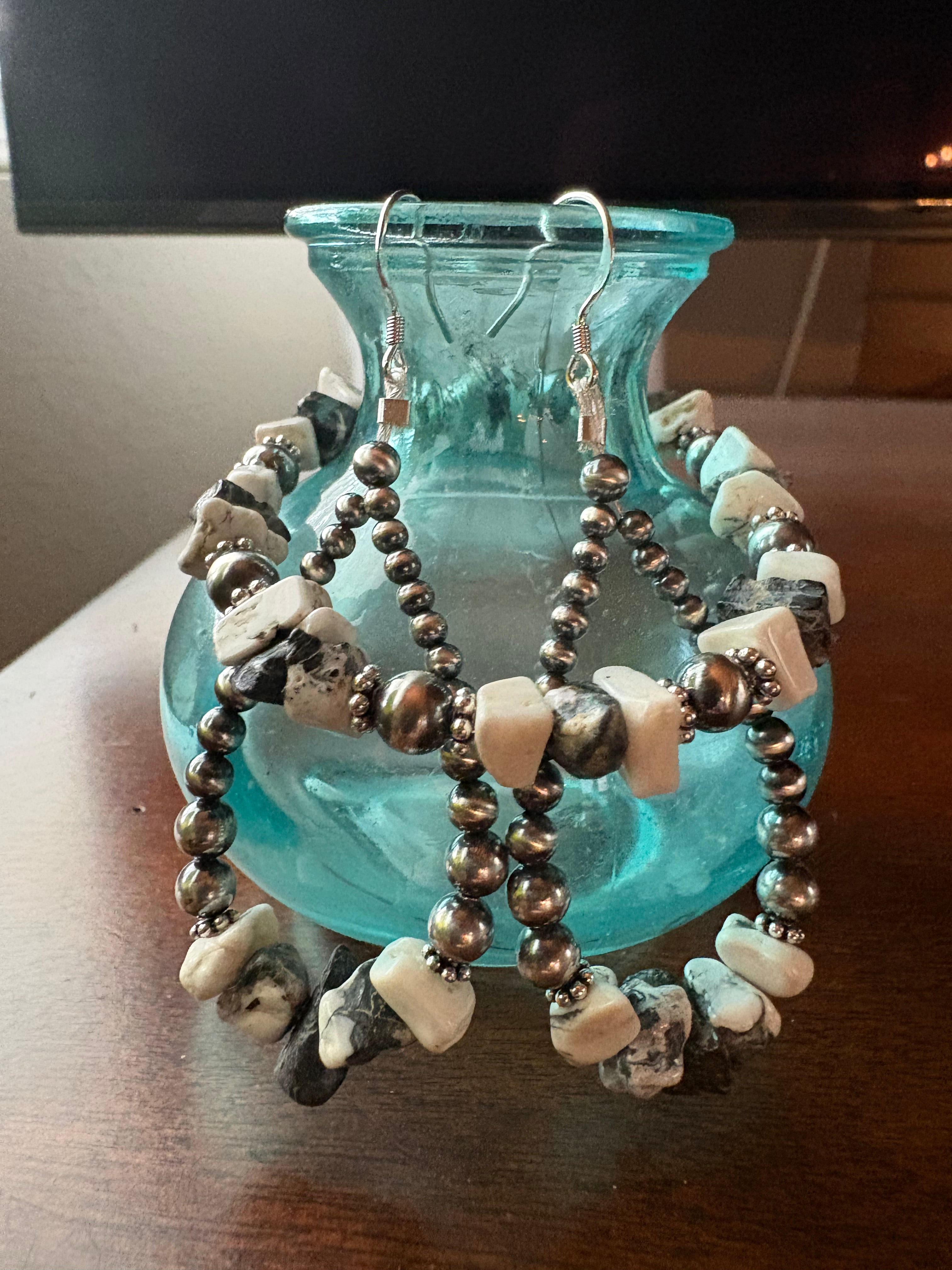 White Buffalo Chip Prissy Earrings