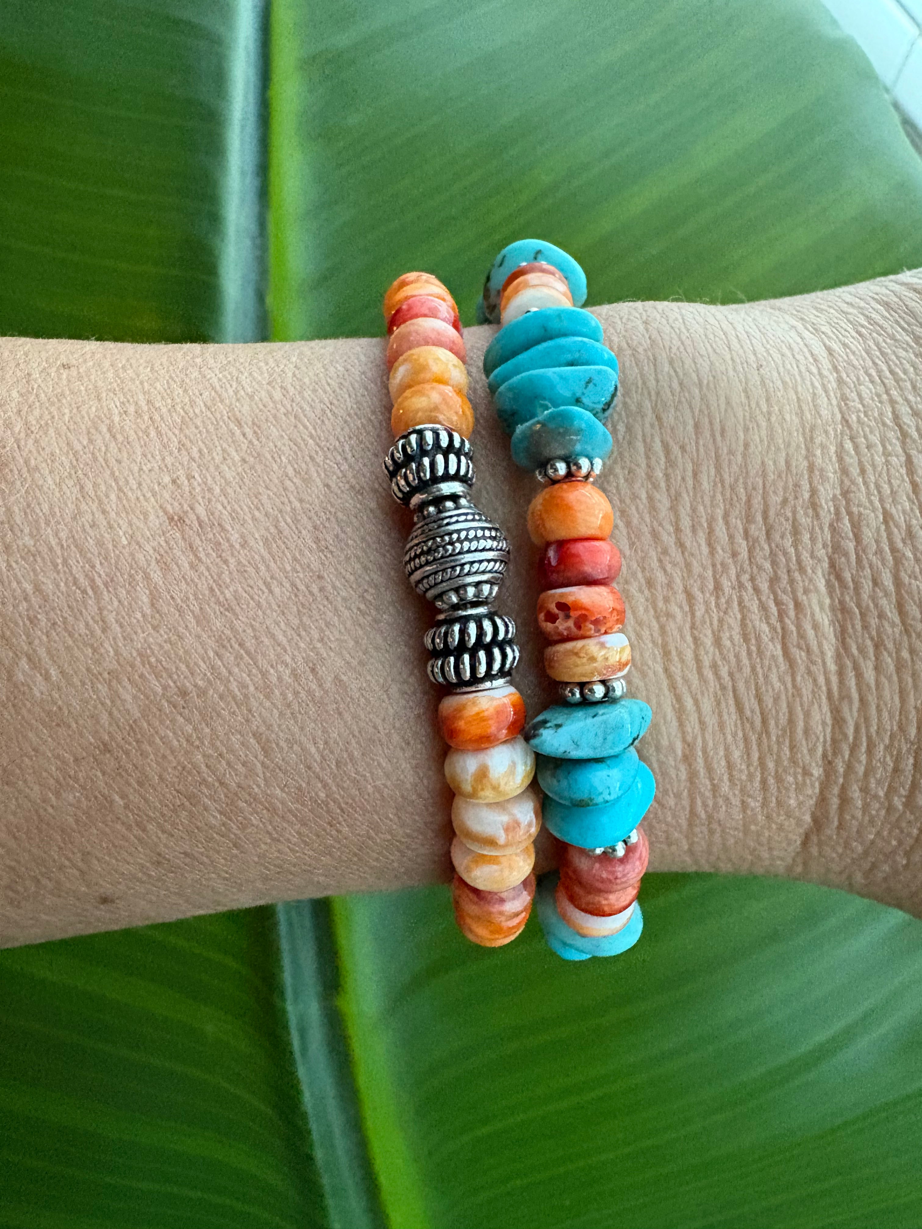 Kingman & Orange Spiny Prissy Bracelet