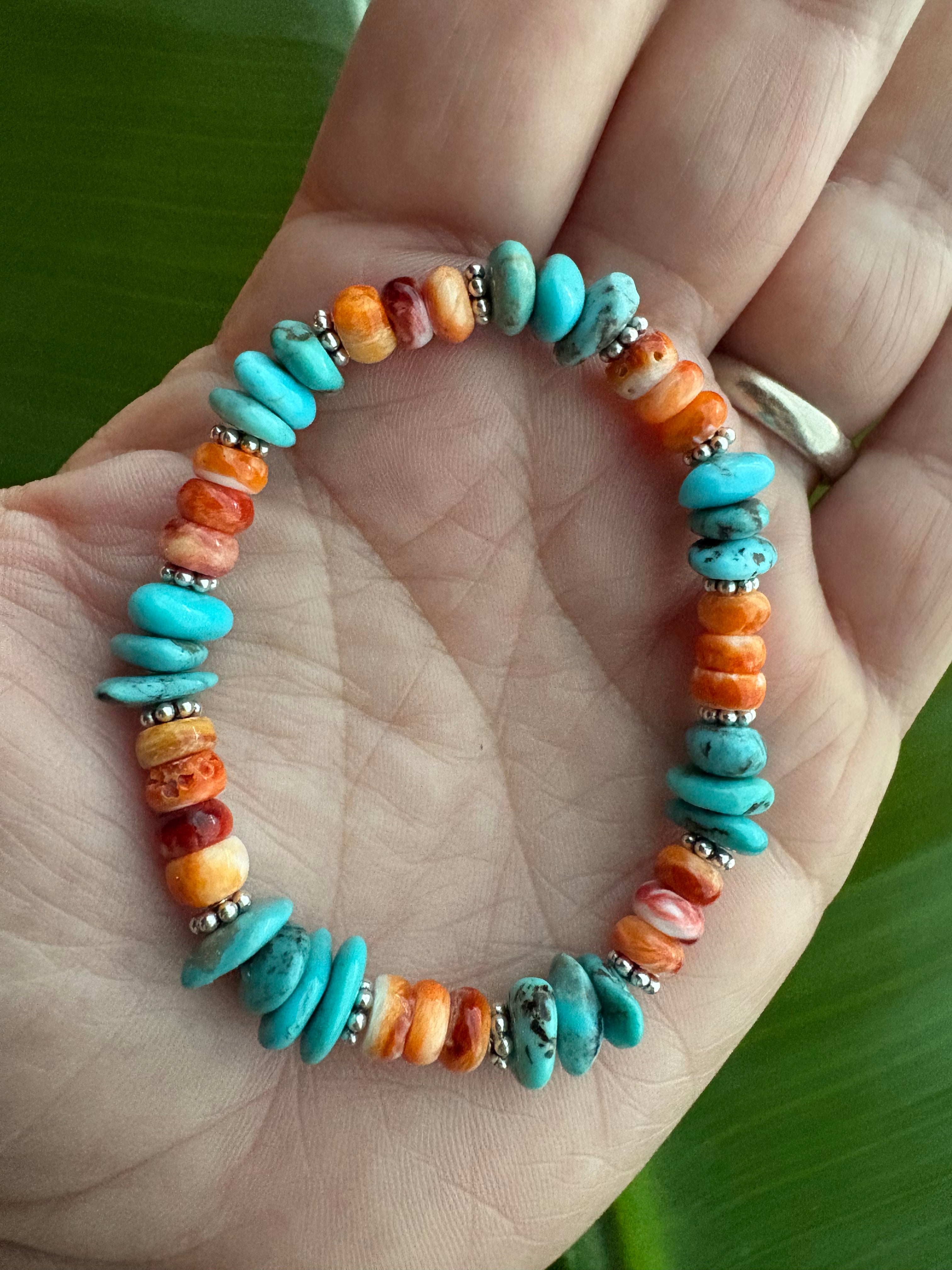 Kingman & Orange Spiny Prissy Bracelet