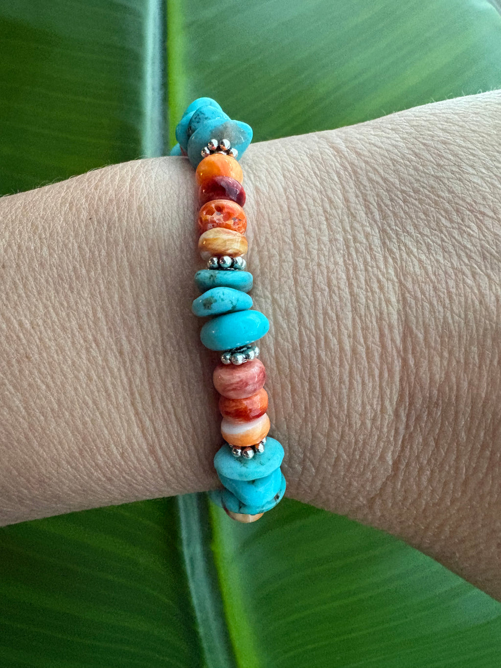 Kingman & Orange Spiny Prissy Bracelet