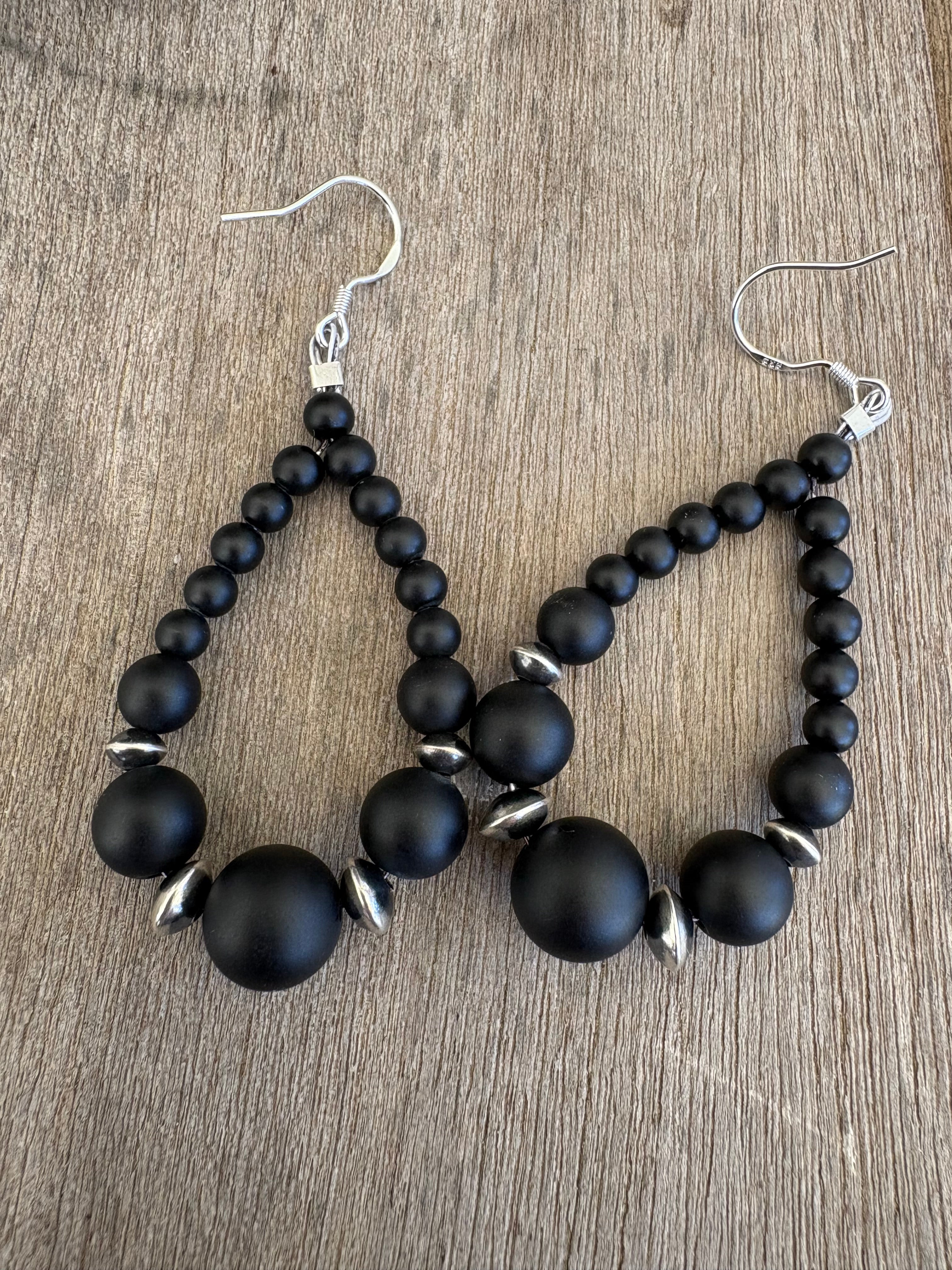 Black Onyx Necklace & Earrings Set