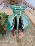 Petrified Palm Root Dangle Earrings