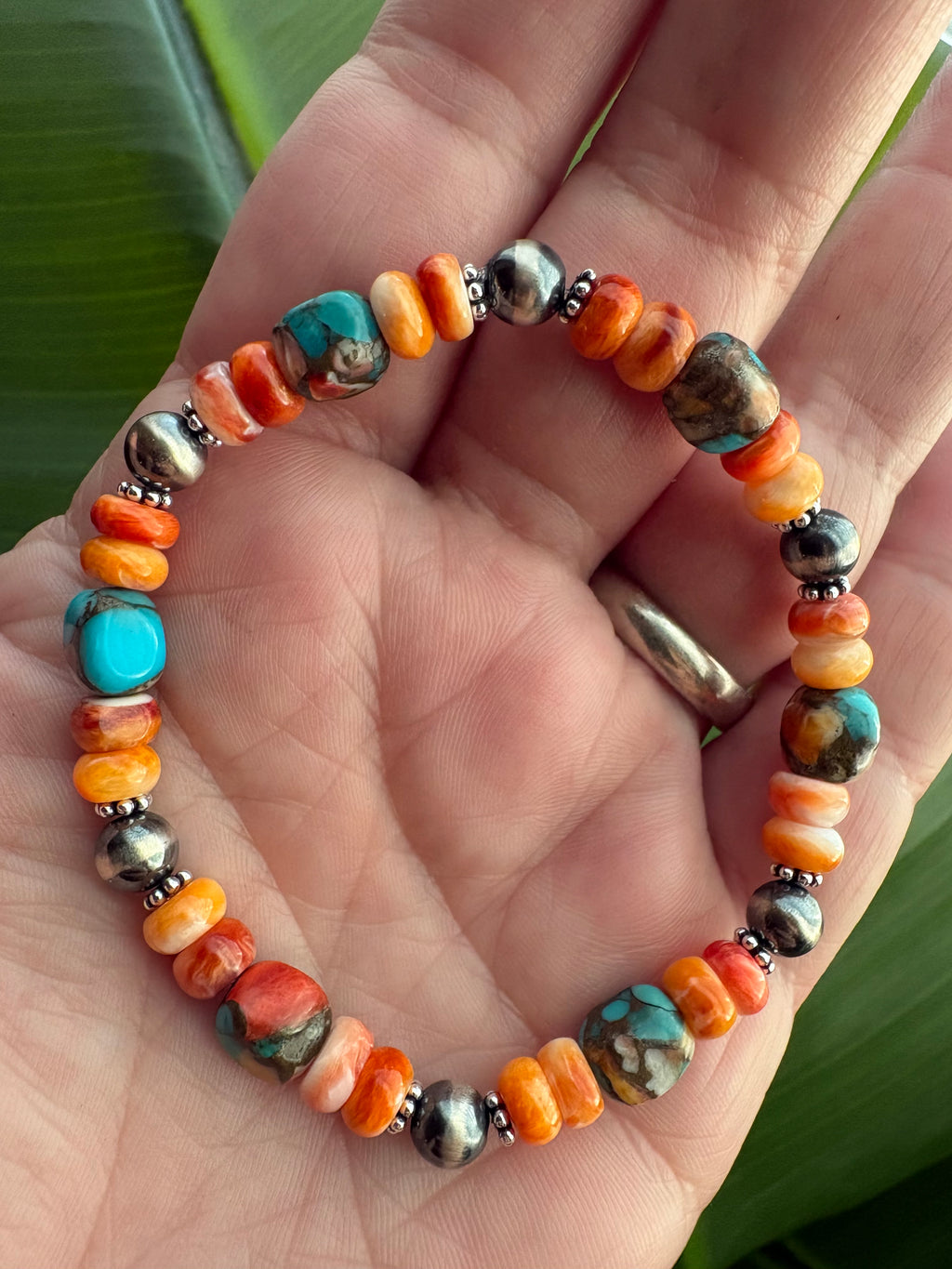 Kingman Orange Spiny Nugget  Prissy Bracelet