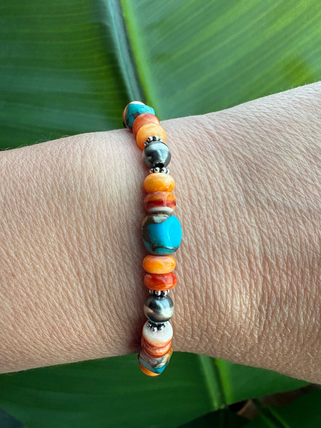 Kingman Orange Spiny Nugget  Prissy Bracelet