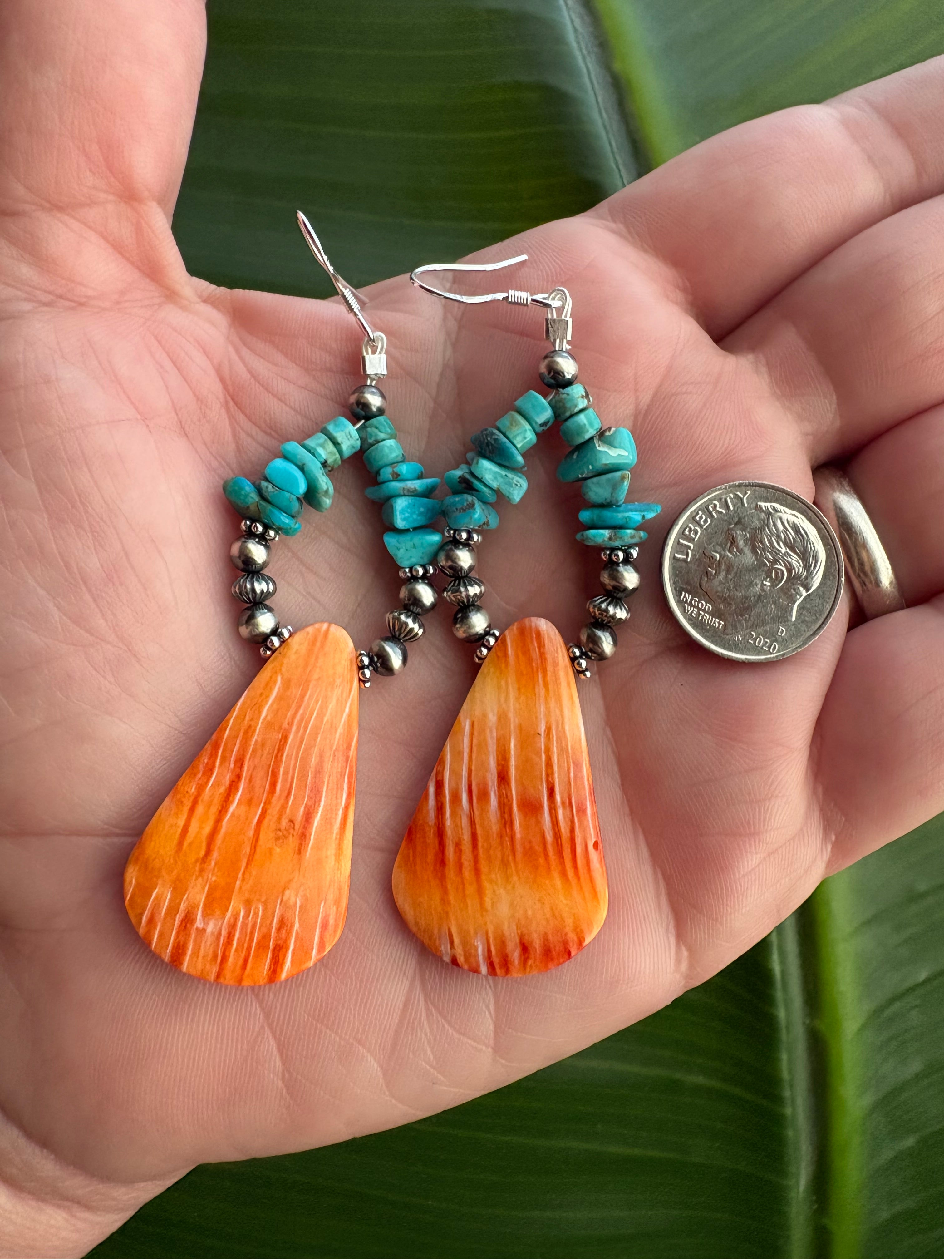 Kingman & Spiny Prissy Statement Earrings & Necklace Set