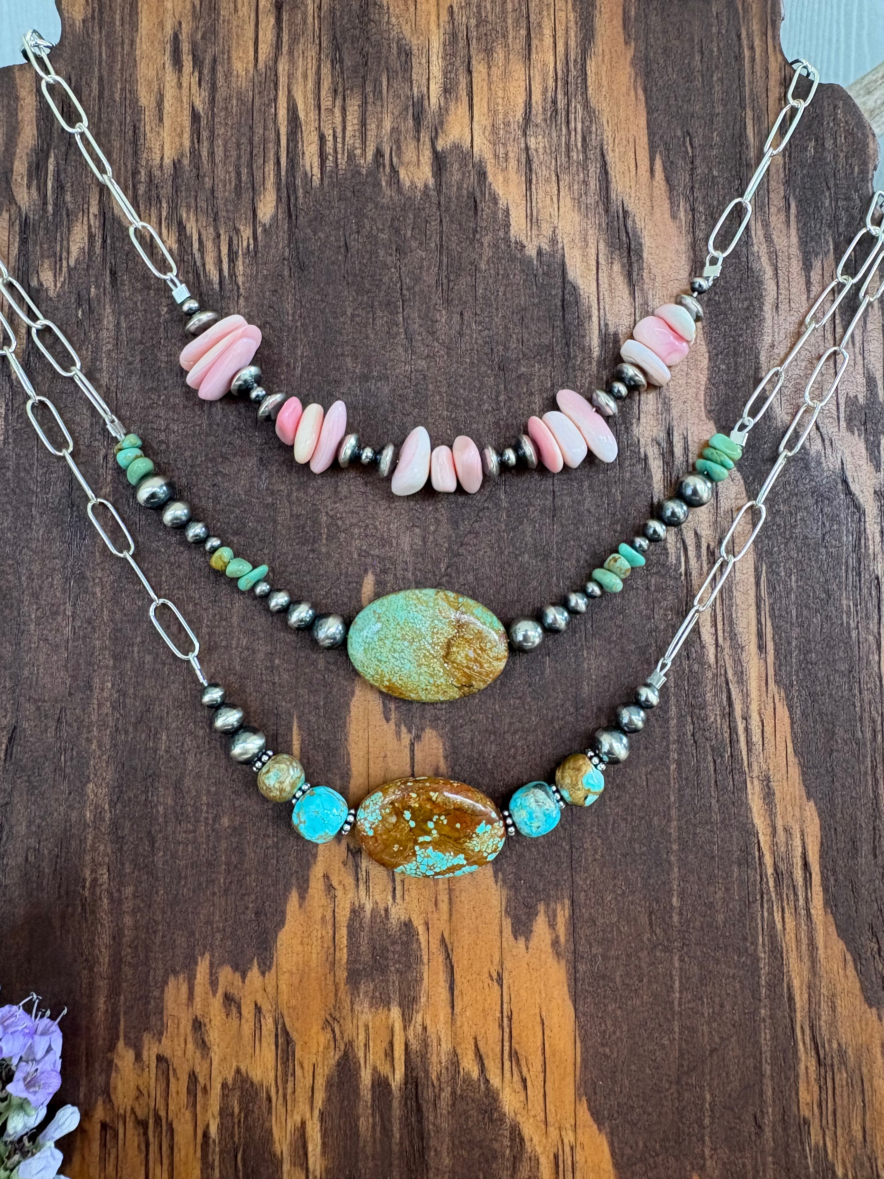 Pink Conch Chain Necklace