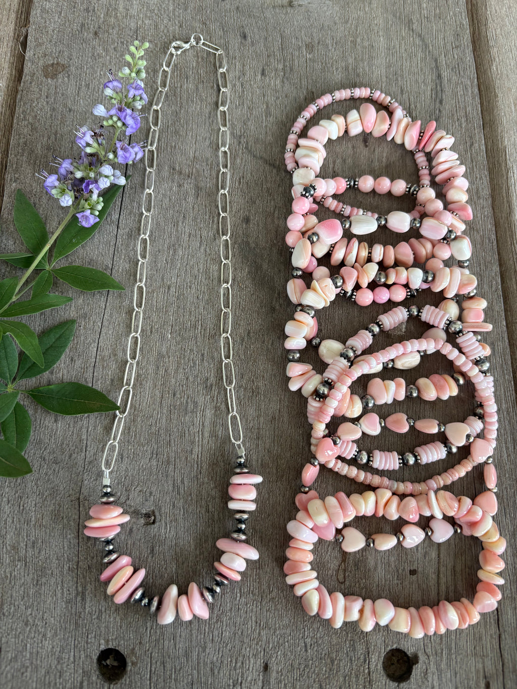 Pink Conch Chain Necklace