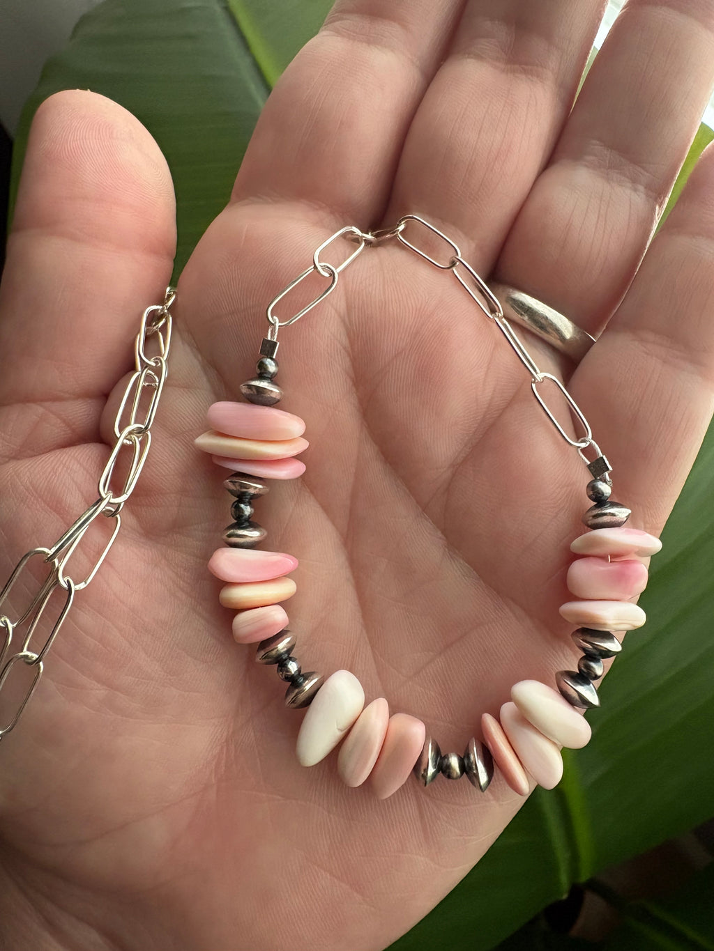 Pink Conch Chain Necklace